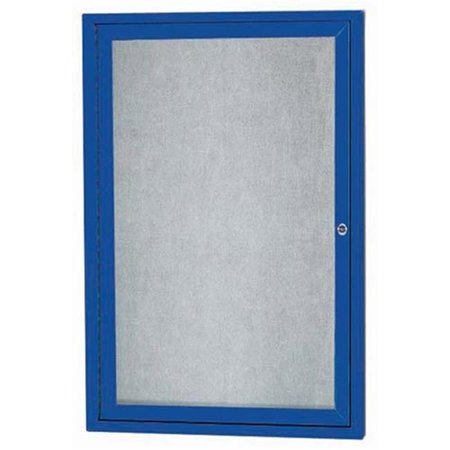 AARCO Aarco Products ODCC2418RB 1-Door Outdoor Enclosed Bulletin Board - Blue ODCC2418RB